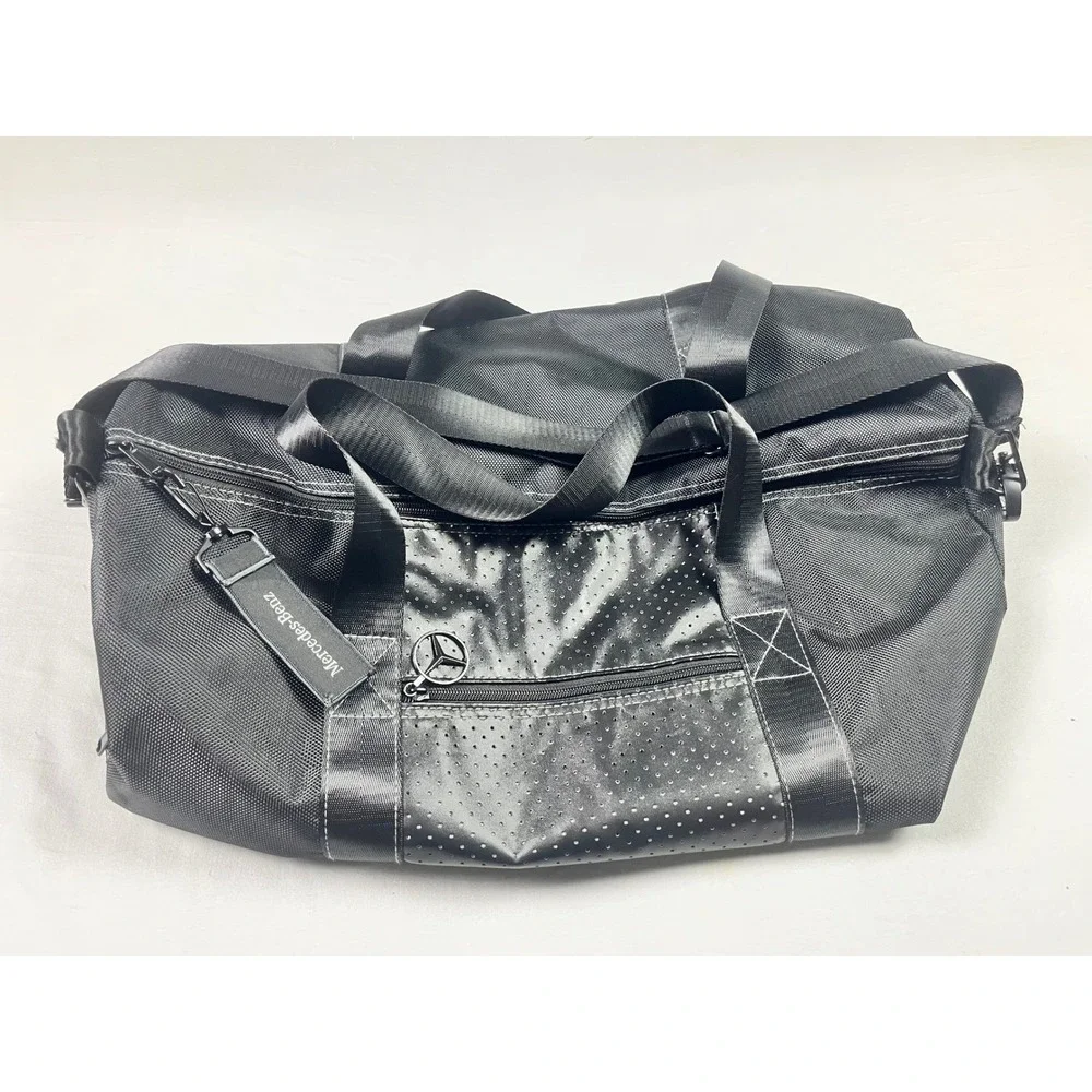 Mercedes-Benz Black Ballistic Nylon Duffel Bag Travel Gym Weekender Carryon